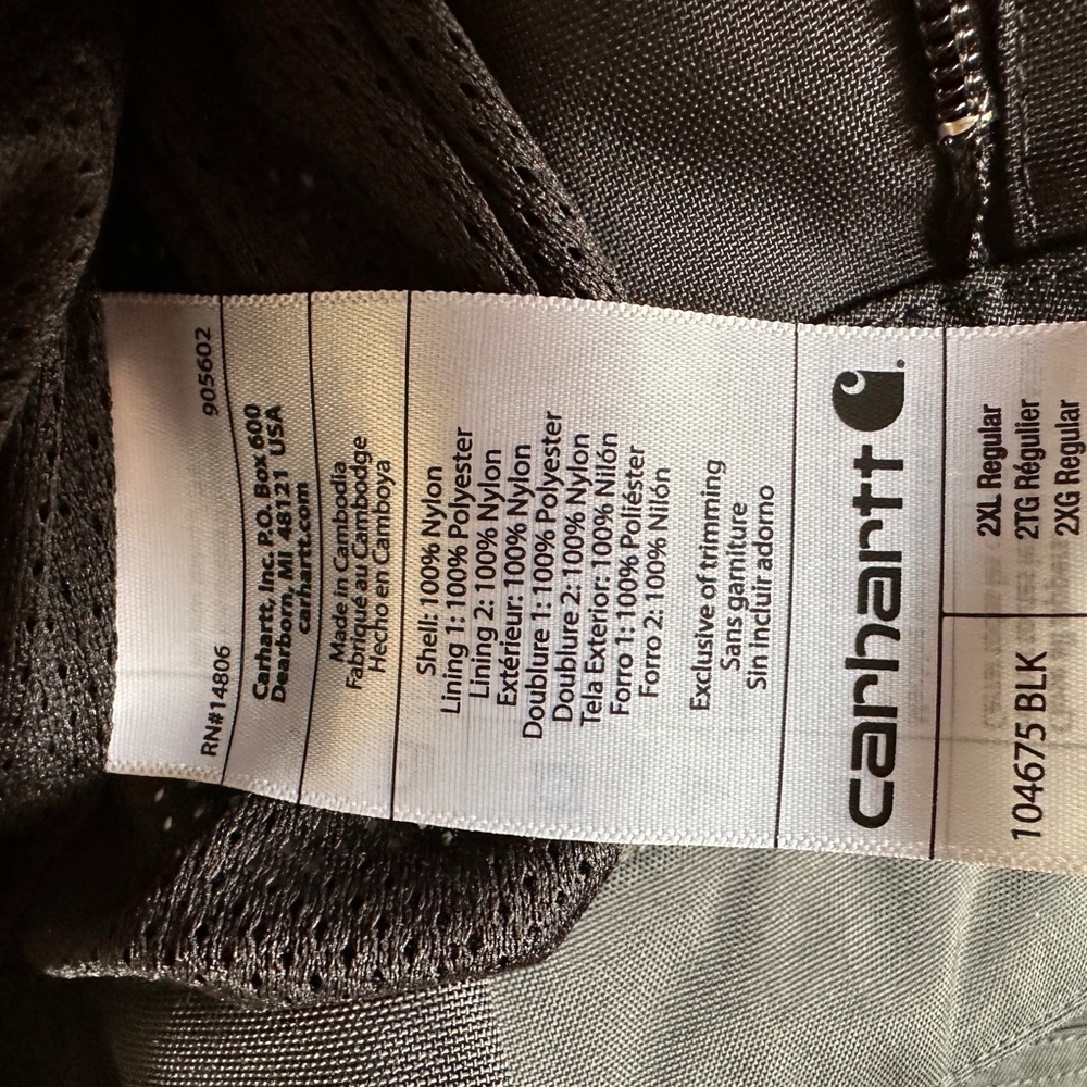 Carhartt Black Work Pants 2XL - Picture 5 of 6